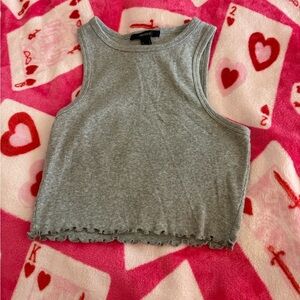 Gray Ribbed Crop Top